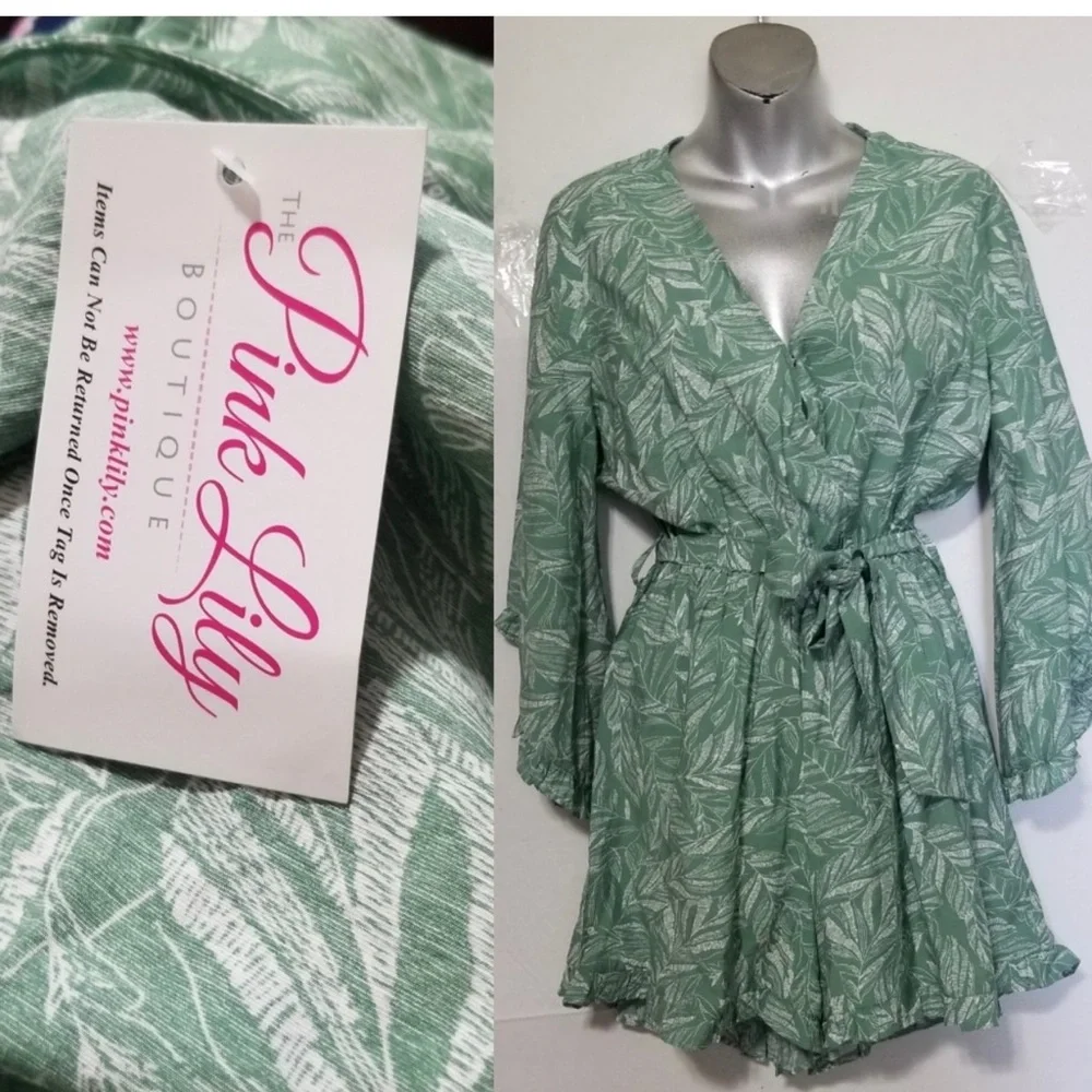 MY FANTASY LEAF PRINTED ROMPER - Picture 1 of 2
